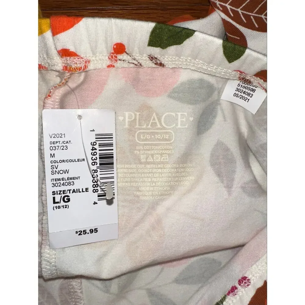 NWT Children's Place Girls Pumpkin Floral Fall Leggings Size L 10/12